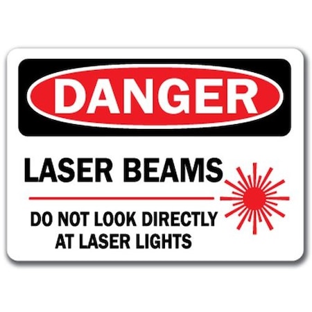 Signmission Danger Sign-Laser Beams Do Not Look.w/ Graphic-10in x 14in OSHA Safety Sign, 14" H, DS-Laser 2 DS-Laser 2
